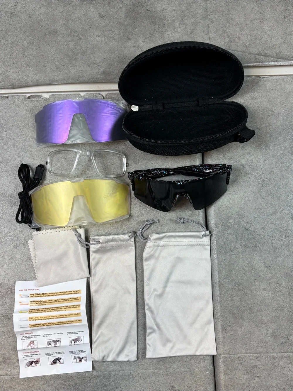 Black polarized sunglasses running baseball